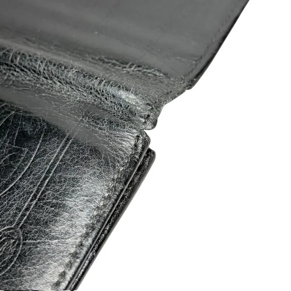 Cartier Black Leather Bifold Wallet – 12 Card Slots, Zip Coin Compartment